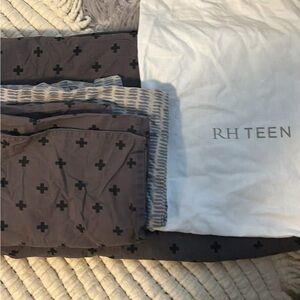 RH Teen Plus sign flat sheet & 2 pillowcases